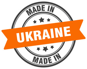 Fototapeta premium Made in Ukraine round sign. Made in Ukraine stamp.