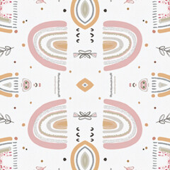 seamless pattern with circles Floral deisgn