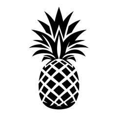 Fototapeta premium Minimalist Black and White Pineapple Silhouette Illustration