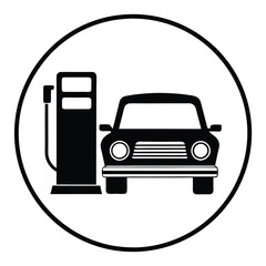 Gas Pump Icon Black Silhouette Fuel Symbol