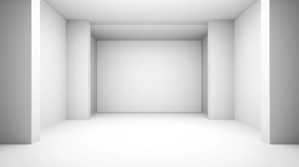 Minimalist art installation contemporary gallery photography light gray ambiance wide angle realistic ultra hd