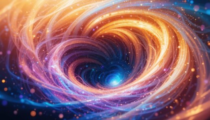 Fototapeta premium Dynamic cosmic swirl universe digital art space abstract view energy flow