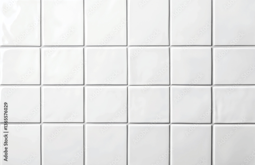 Poster close up of a white square tile pattern forming a grid, with a clean and minimalist aesthetic design