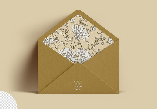 Opened Envelope Stationery Mockup