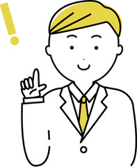 発見、ひらめく男性