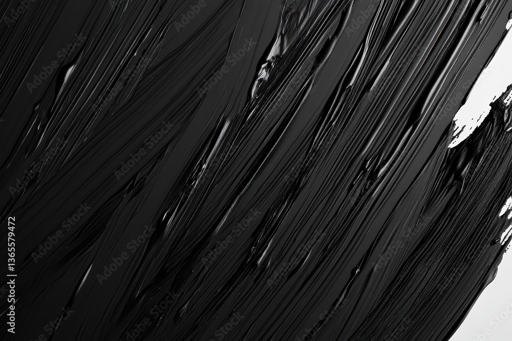 Aufkleber abstract black ink brush stroke texture showcasing diagonal patterns and smooth application