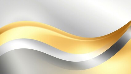 Elegant Gold and Silver Gradient Wave Background