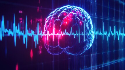 Brain activity represented as a spectrogram during EEG. 