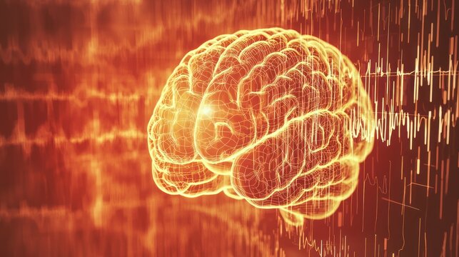 Brain activity represented as a spectrogram during EEG.