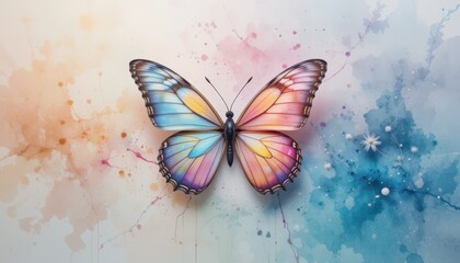 Colorful butterfly art nature digital illustration vibrant mood close-up beauty