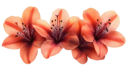 Blossoming Beauty: A collection of vibrant orange and pink lilies, a visual symphony of nature's artwork. Their intricate patterns and inviting hues create a captivating close-up.