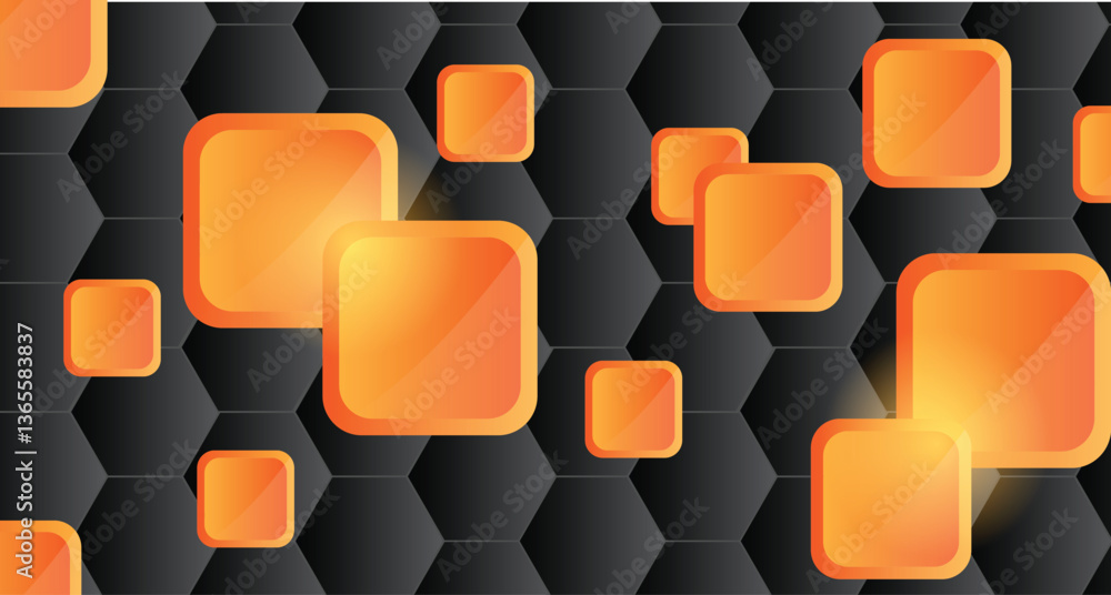 Aufkleber hexagon and square glossy shapes modern abstract background. graphic design elements and resources v