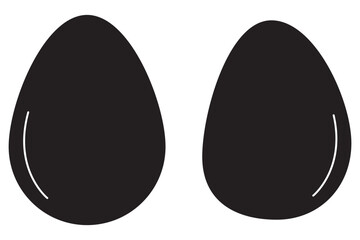 Fototapeta premium Egg icon vector. Flat vector silhouette egg. Egg Flat Icon Outline. vector illustration. 
