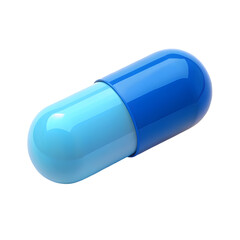 	Blue Capsule Pill Isolated On White Background
