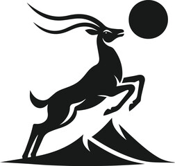 Antelope vector black silhouette