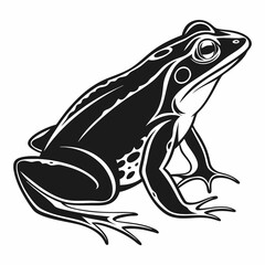 Bullfrog silhouette black vector