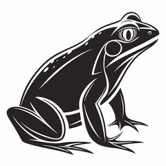 Bullfrog silhouette black vector