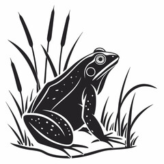 Bullfrog silhouette black vector