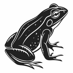 Bullfrog silhouette black vector