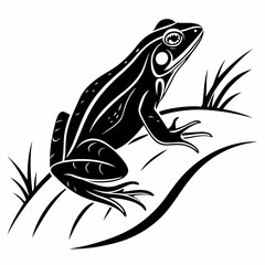 Bullfrog silhouette black vector