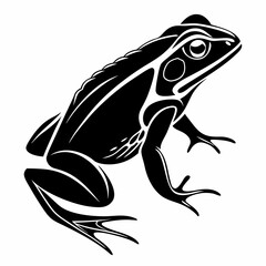 Bullfrog silhouette black vector