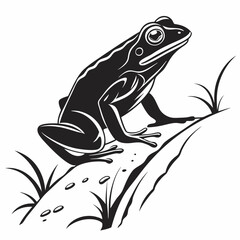 Bullfrog silhouette black vector