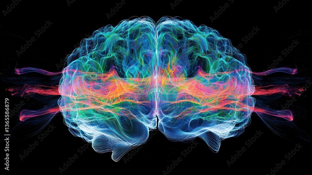Poster Brain visualized with EEG signals overlayed. 