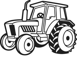Fototapeta premium Flat Design Tractor Silhouette