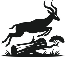 Antelope vector black silhouette