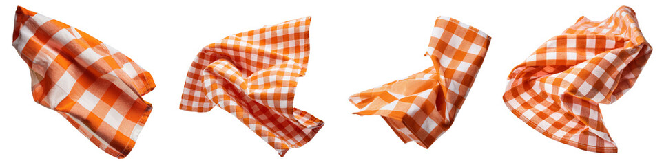 Fototapeta premium A vibrant, checkered napkin adds color and style to any dining setting.