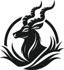 Antelope vector black silhouette