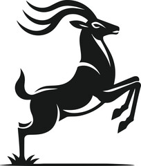 Antelope vector black silhouette