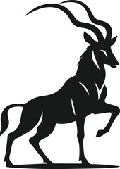 Fototapeta premium Antelope vector black silhouette