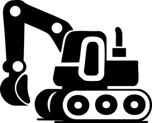 Excavator machinery working on construction, Toy excavator vector