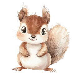 A cute squirrel posing on transparent background.