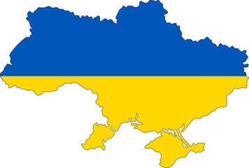 Ukraine flag on the map illustration vector with transparent