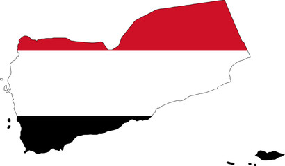 Yemen flag on the map illustration vector with transparent