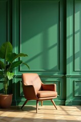 Deep green and light brown vertical wood paneling, woodwork, home