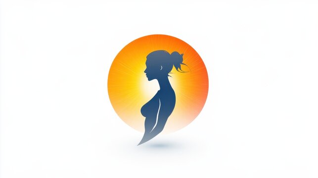 An artistic silhouette of a woman against a vibrant and radiant background, symbolizing beauty, femininity, and the pursuit of inner peace and strength.