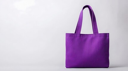Purple Tote Bag on White Background: Eco-Friendly Shopping