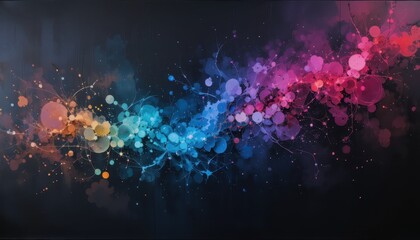 Vibrant color explosion abstract art graphic design digital environment wide viewpoint