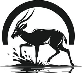 Antelope vector black silhouette