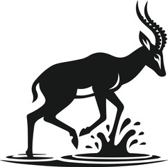 Antelope vector black silhouette