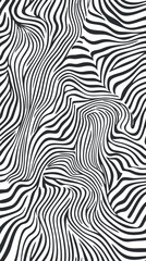 Abstract black and white zebra stripe pattern for modern wallpaper or textile design.