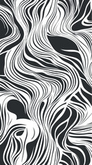 Fototapeta premium Abstract black and white flowing lines pattern for modern design and backgrounds.