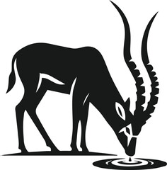 Antelope vector black silhouette