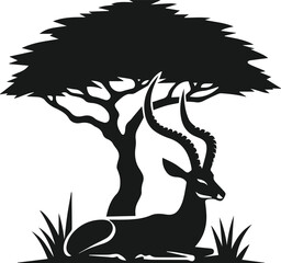 Antelope vector black silhouette