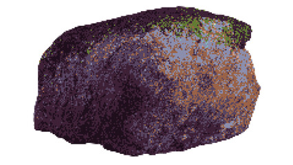 Pixel art mossy rock