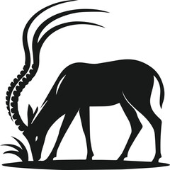 Antelope vector black silhouette
