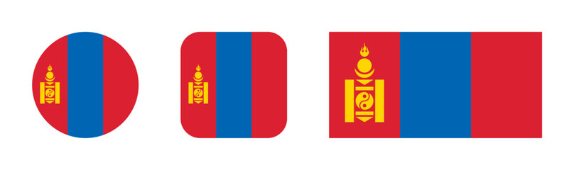 Naklejka premium Mongolia flag icon set